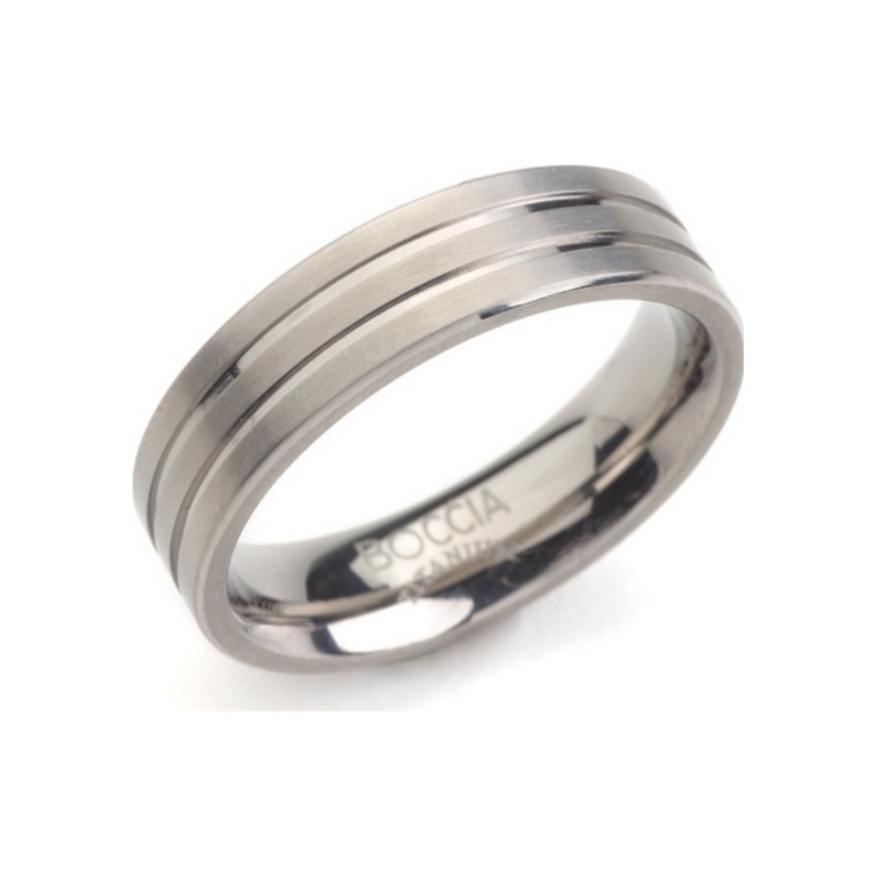 Dit is een ring van het merk Boccia Titanium