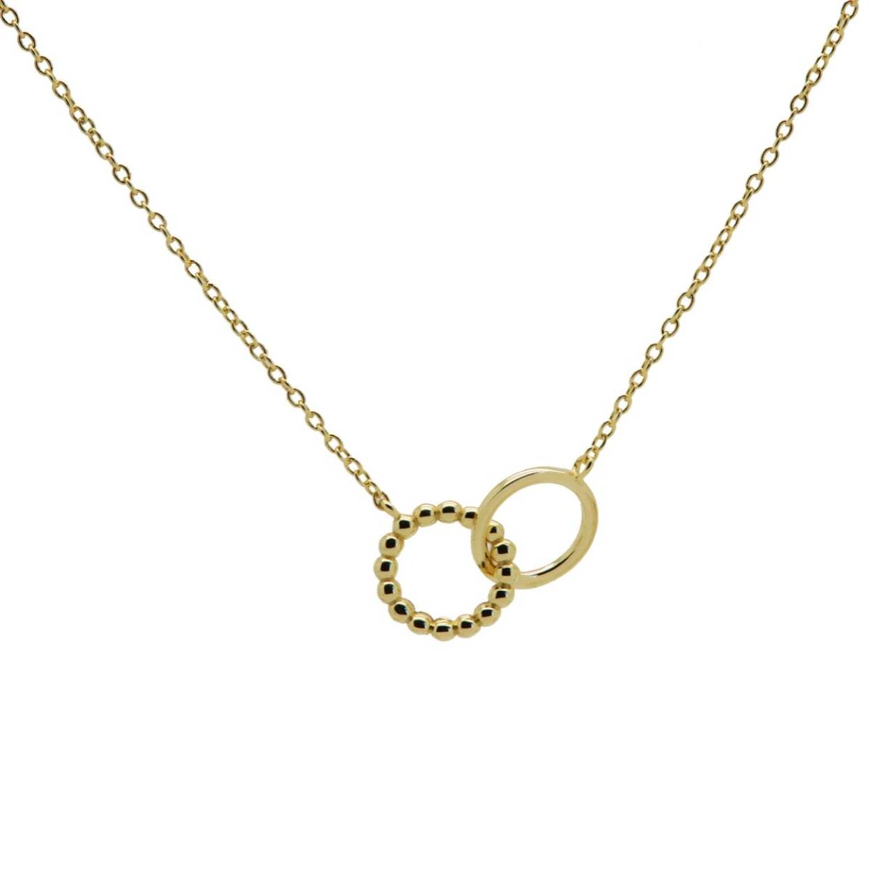 T302GP Karma collier zilver verguld | Necklace CHLOE Goldplated | 40+5cm