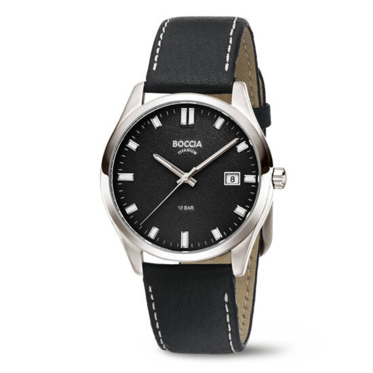 Boccia titanium heren horloge met leren band 3669-02
