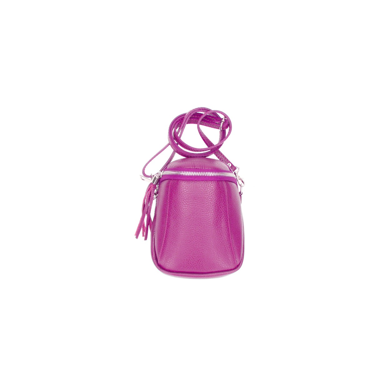 Klein handig tasje geschikt voor telefoon en nog wat andere kleine dingen.

zachte structuur
2 vakken
polyester voering
verstel/afneembare schouderriem 
Afmetingen:
Hoogte 18cm x breed 13cm x diep 8cm