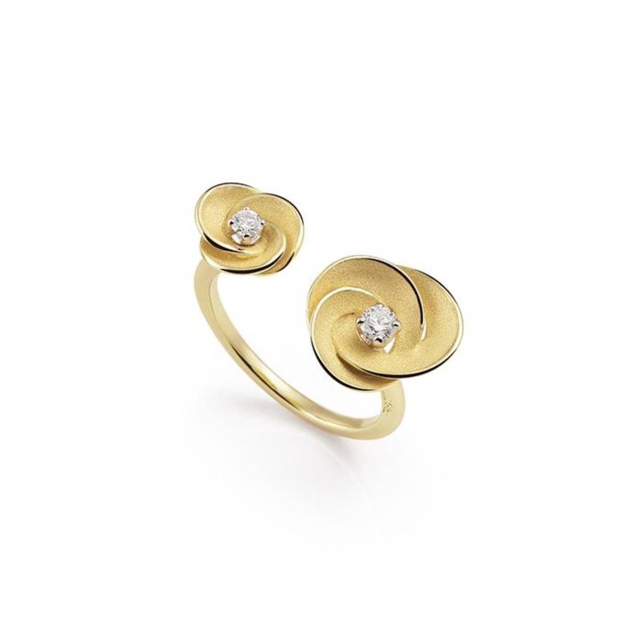 Desert Rose Series Ring, 18Kt Yellow Sunrise Gold met diamanten 0.16ct