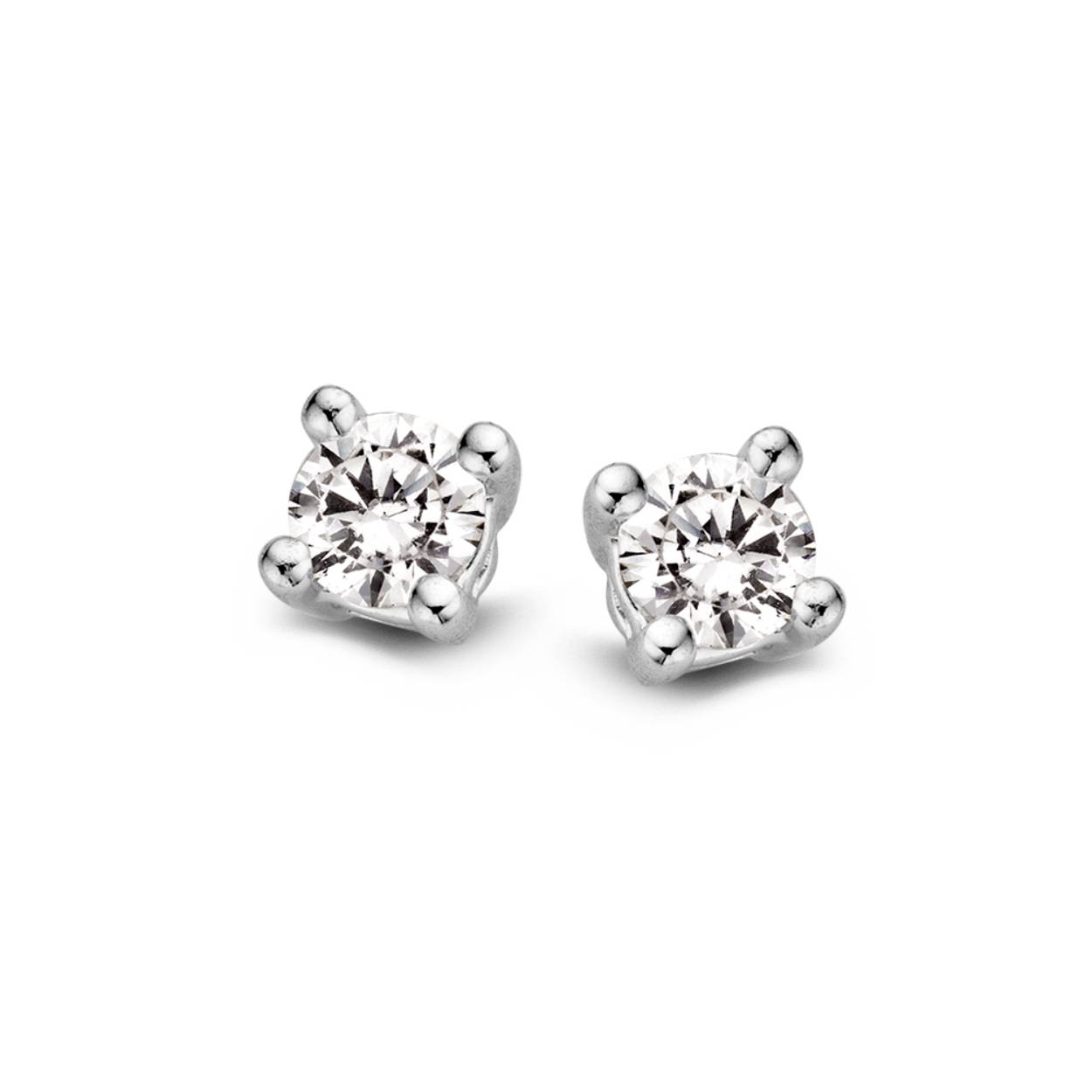 Solitairoorknoppen 0.25ct WG
