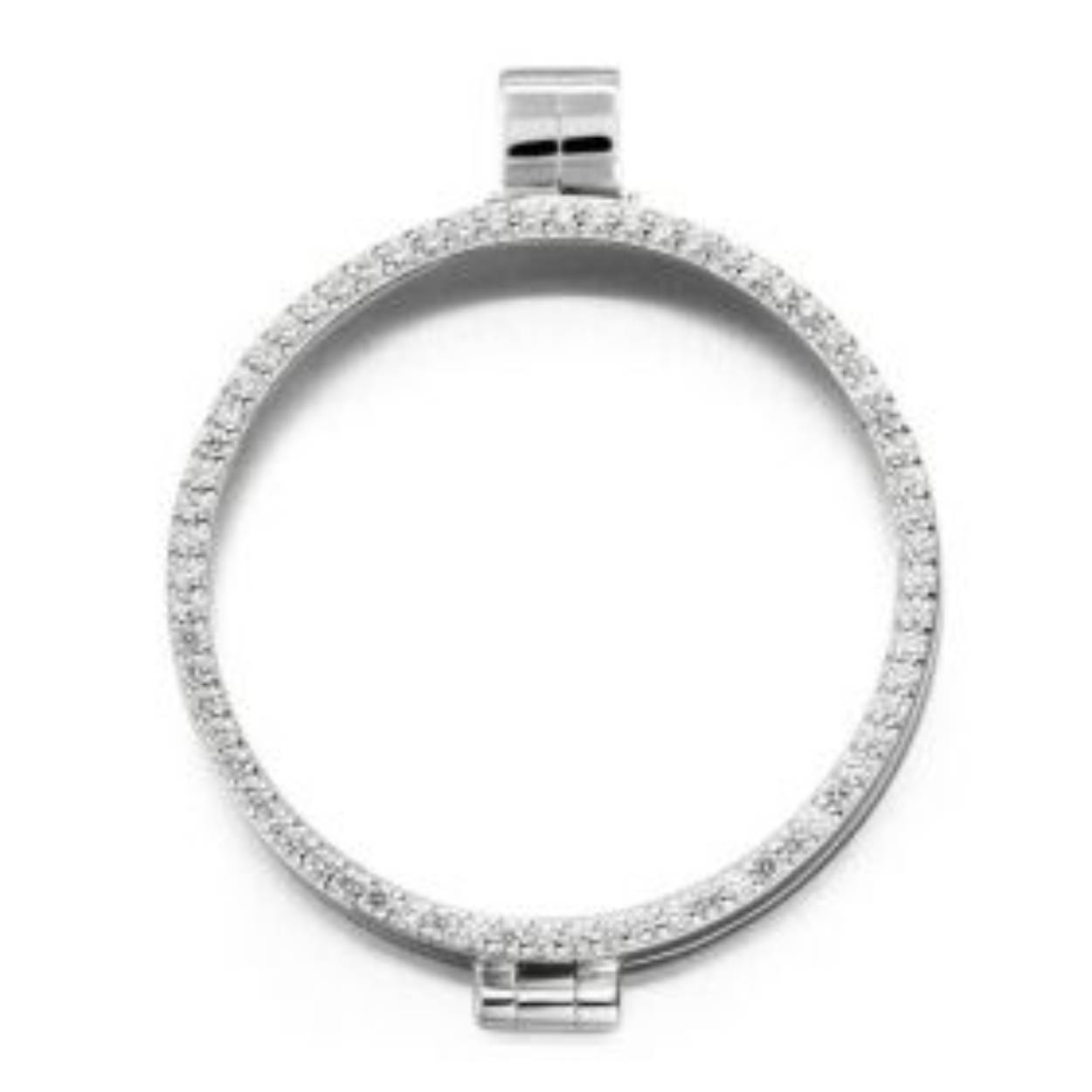 Grande (33mm) medaillon "Zirconi" (925/rhod-plated.)