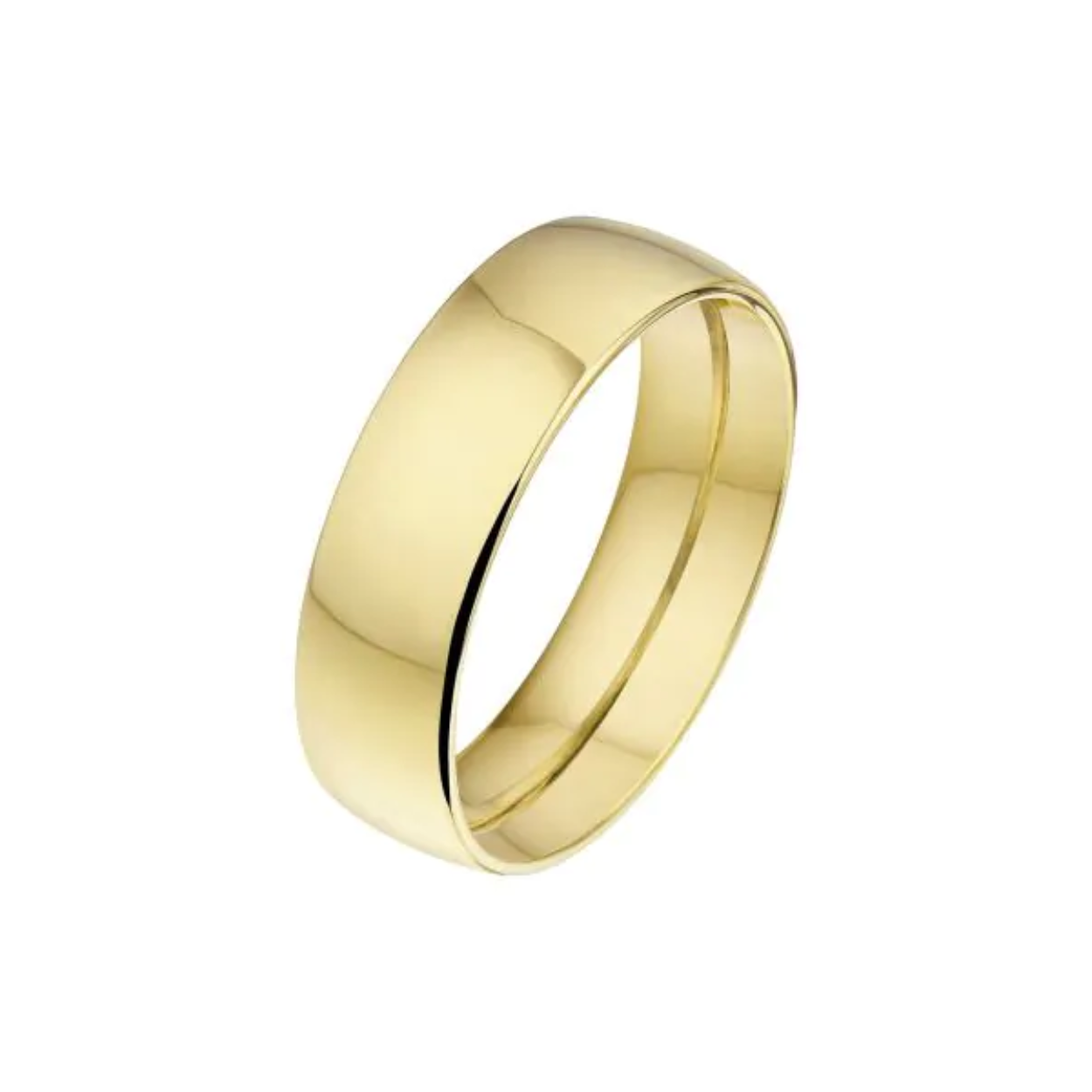 Geelgouden trouwring van Angeli di Bosca. De ring is 6 mm breed. 