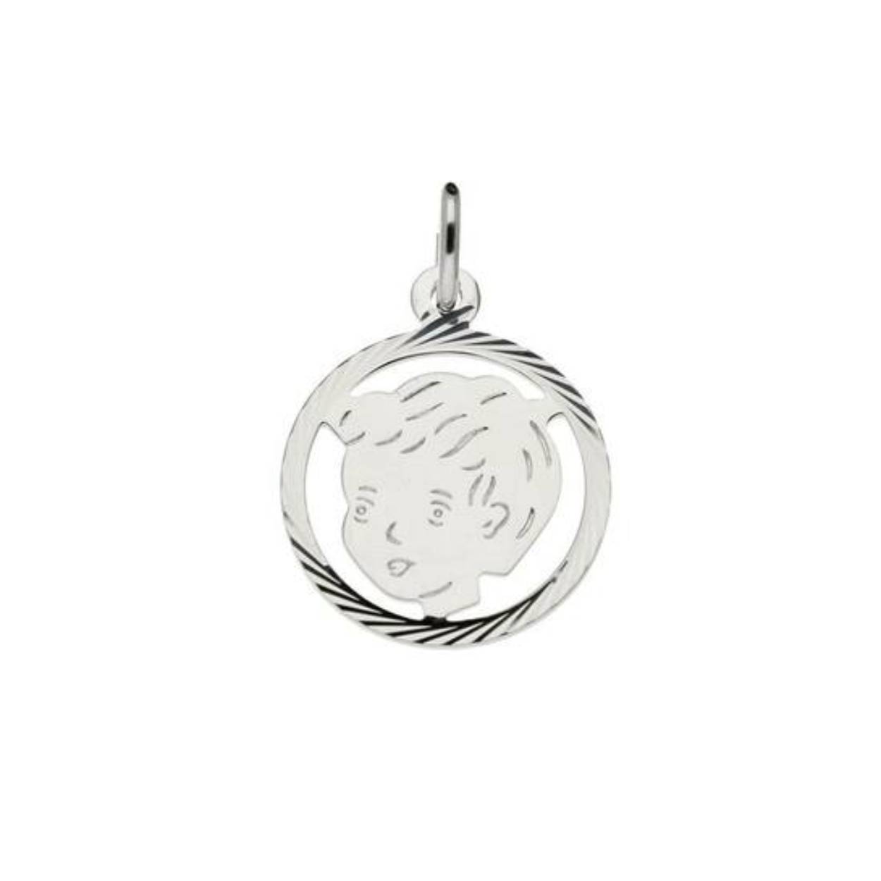 ZILVER KINDERKOPJE JONGEN 19X15MM  