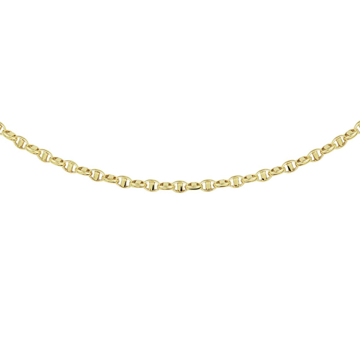 14k geslepen fantasie anker collier op 45 cm lengte