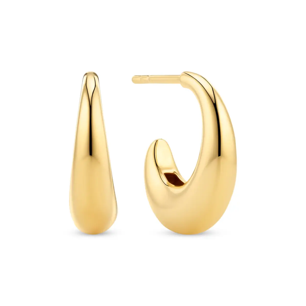 EARRINGS GOCCIOLINA 18K GOLD PLATED, WITH A POLISHED SURFACE.