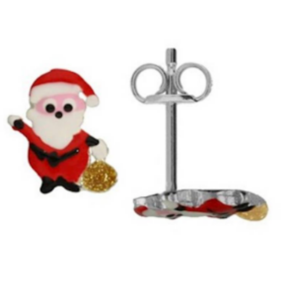 Zilveren Oorknopjes kerstman