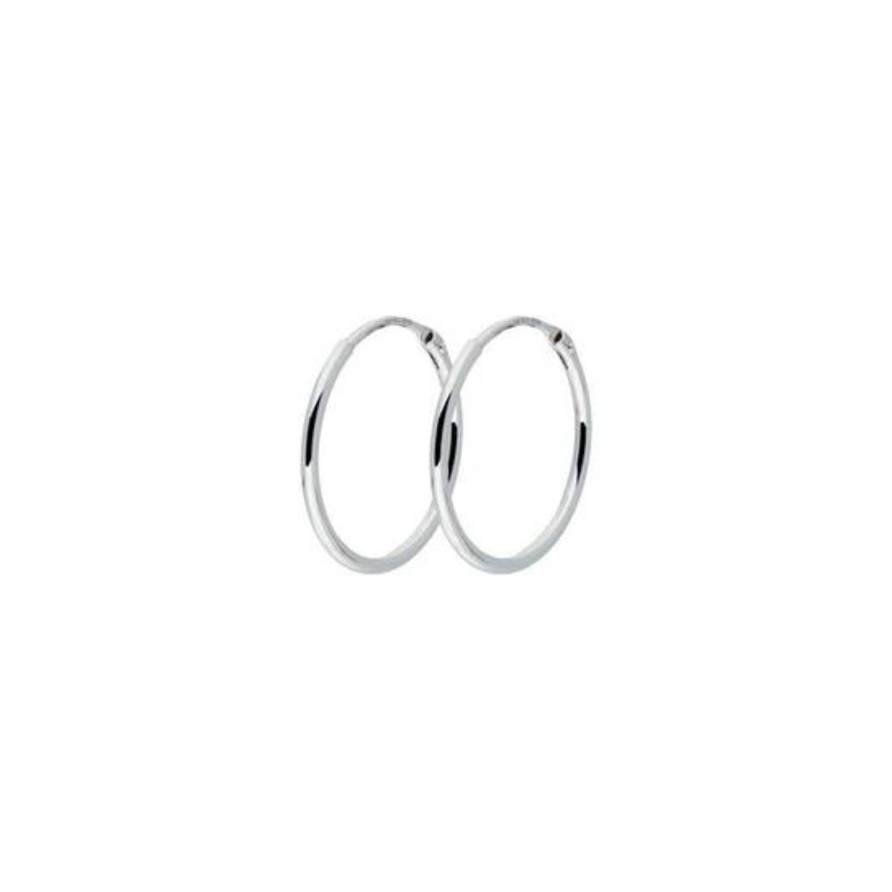 ZILVER OORRINGEN 12 MM VAN RONDE BUIS 1 MM