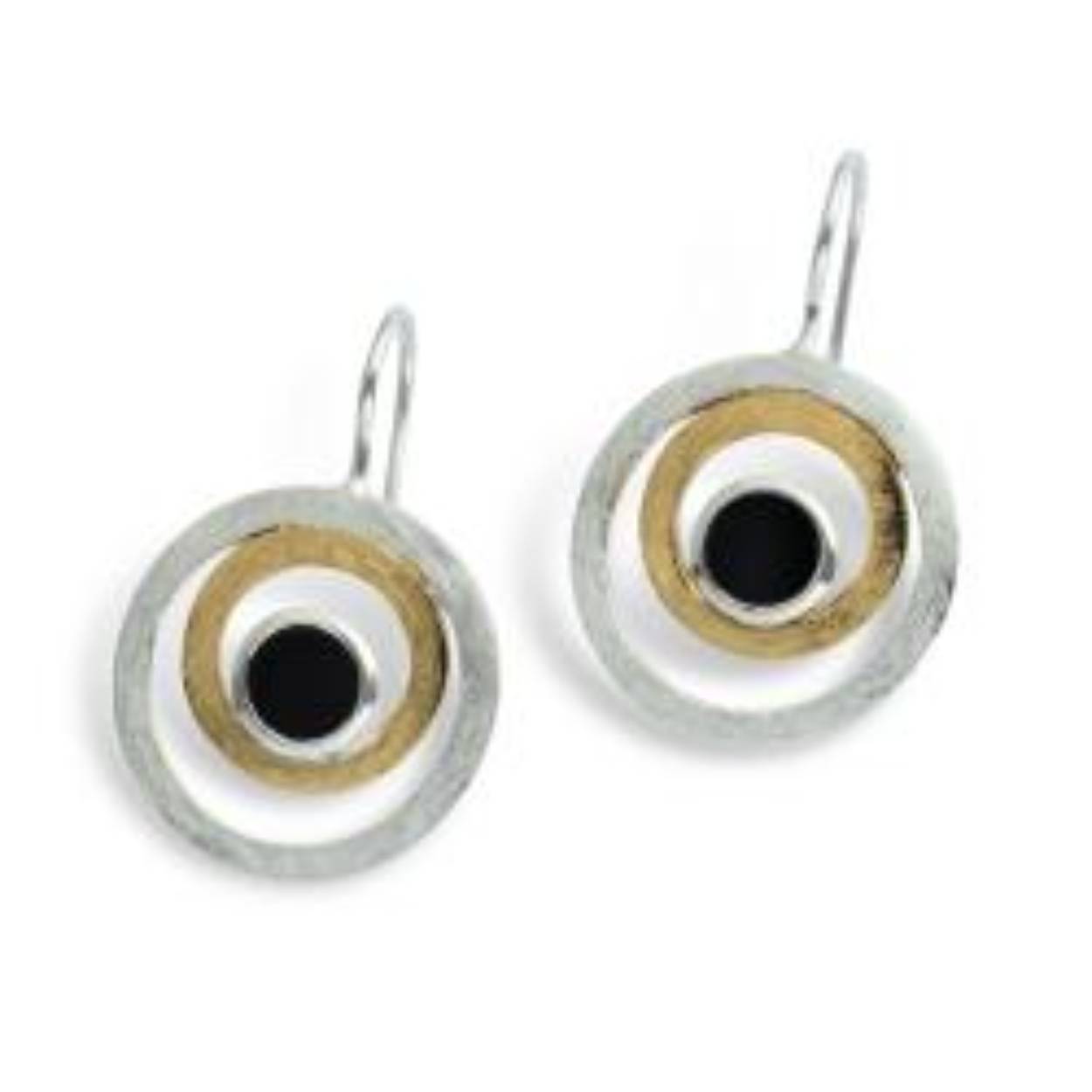 zilveren oorhangers met onyx