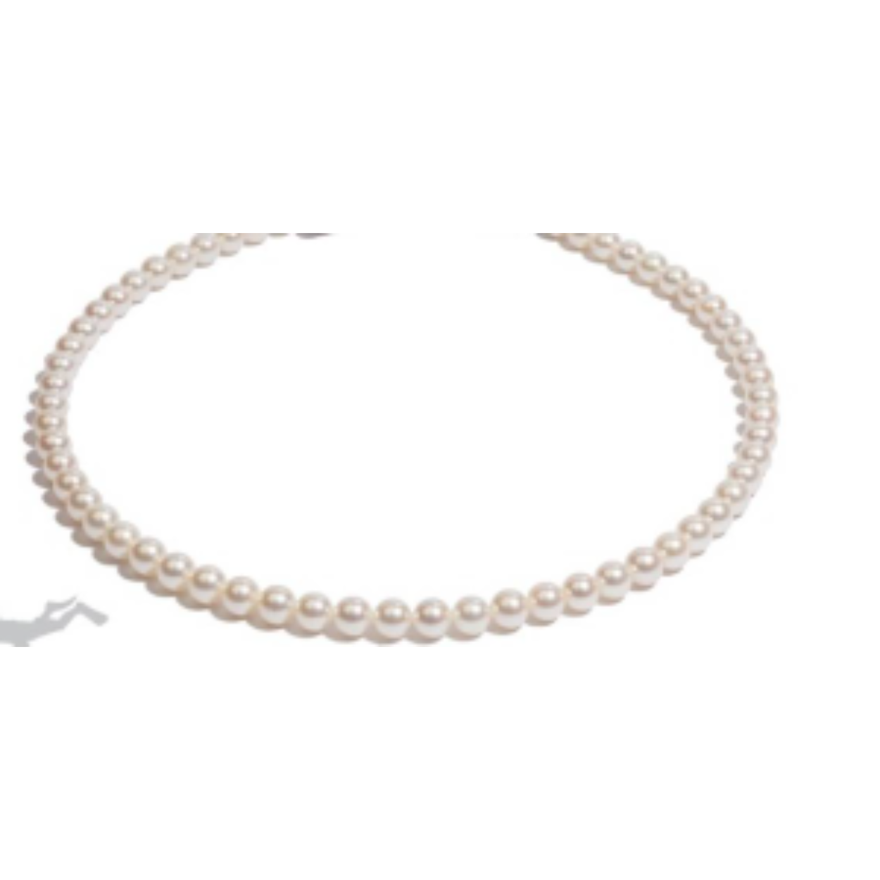 Parelsnoer, nog niet geknoopt voor 45 cm parelcollier exclusief slot. Witte Akoyaparels van 7.5-8.0 mm