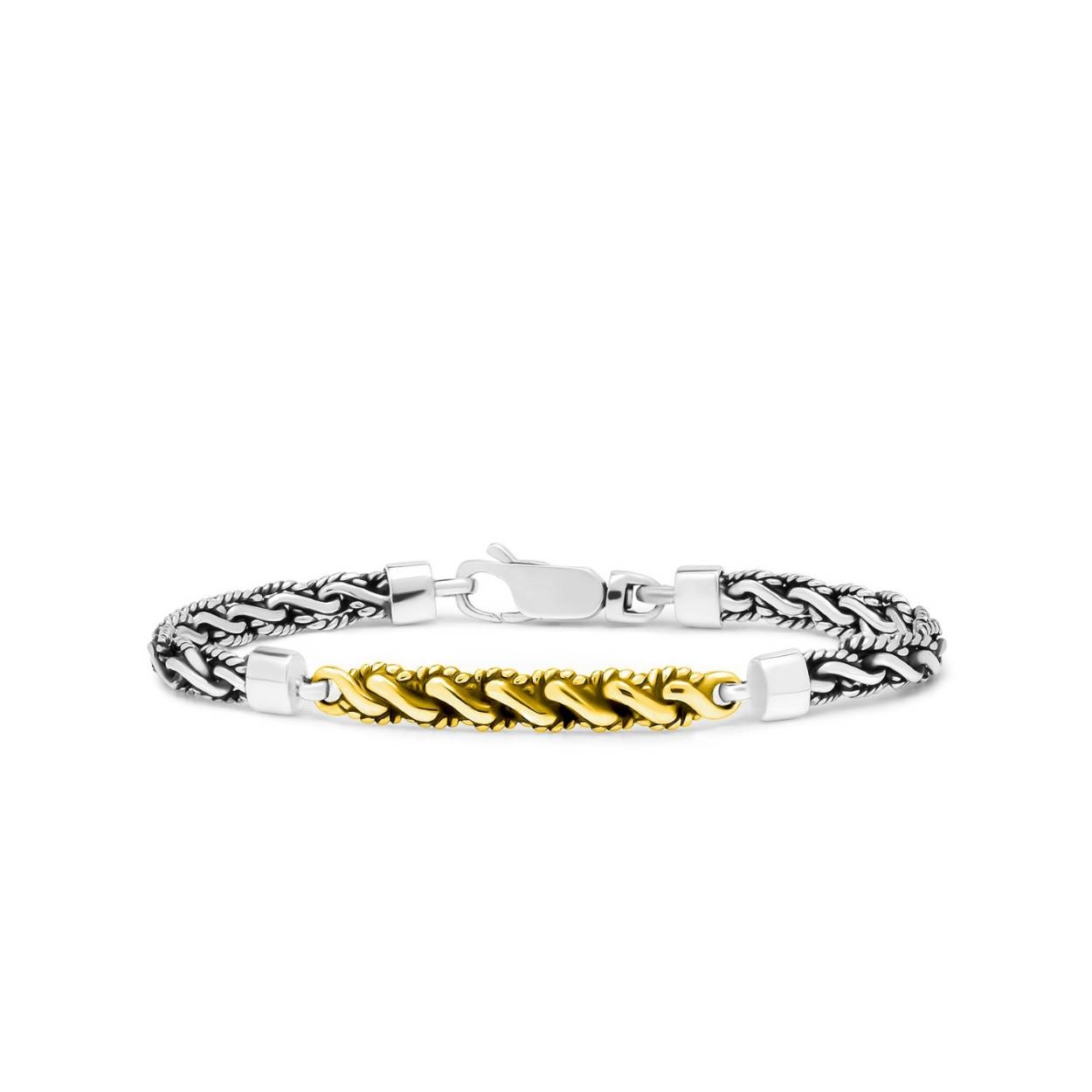 746SBR ARMBAND BREEZE Collectie, Silk armband van zilver met brons