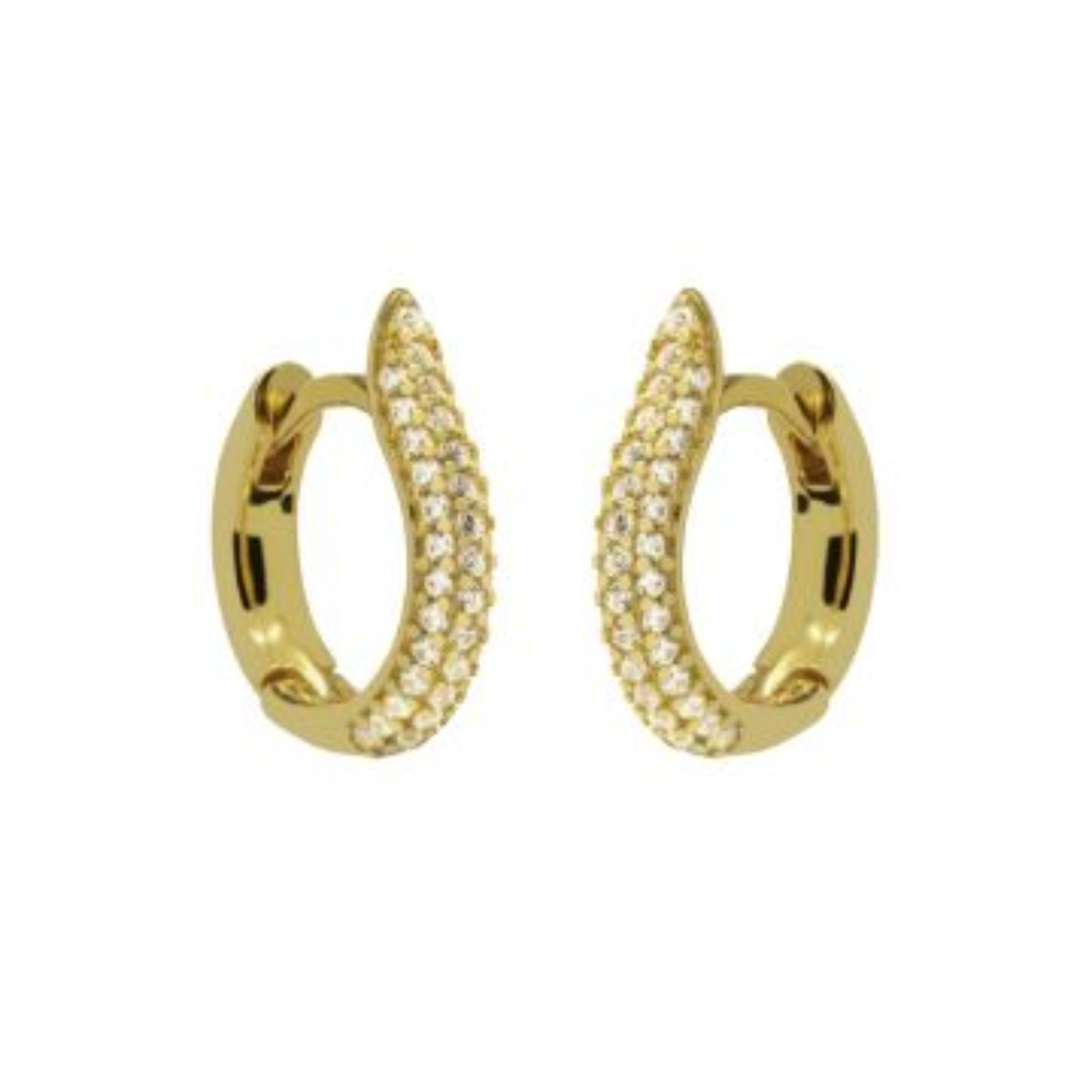 Plain Hinged Hoops On Point Goldplated 13MM