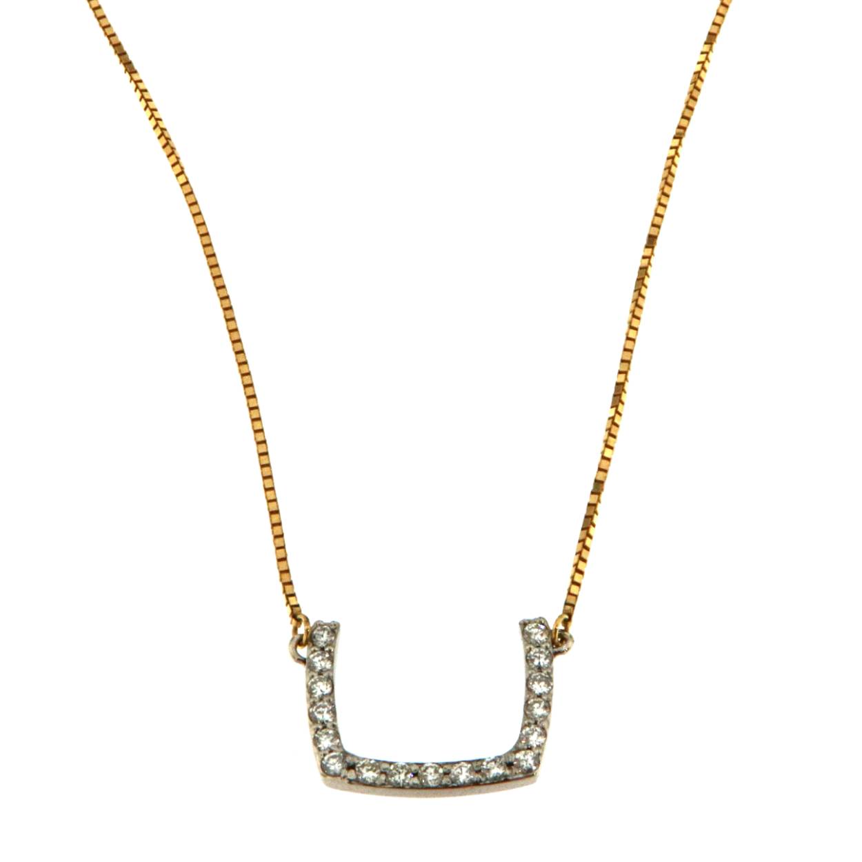 Hanger met ketting 18 kt goud +briljant