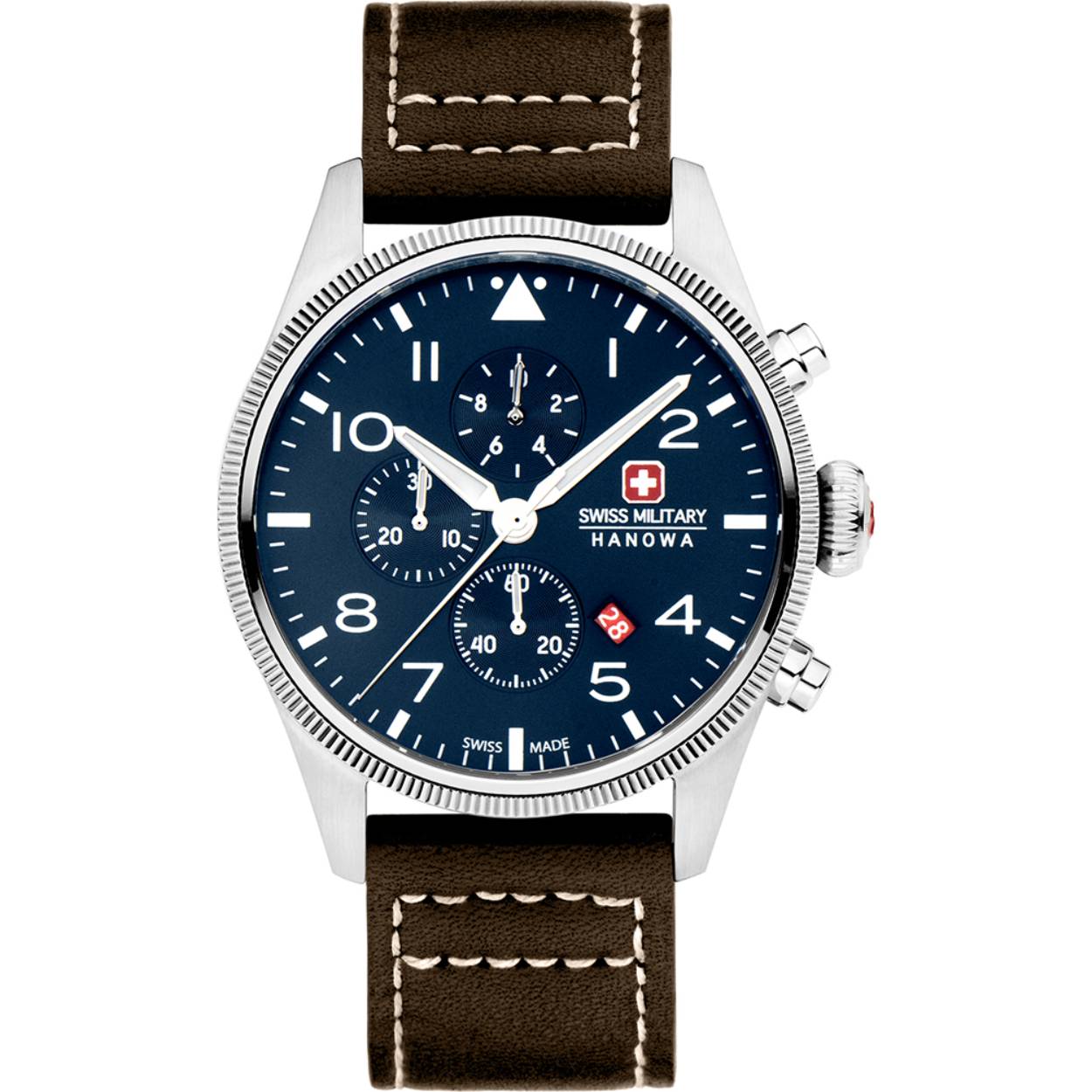 Dit is een horloge van het merk Swiss Military Hanowa gemaakt voor heren.
De specificaties zijn als volgt:
Kastmaat: 43
Waterdichtheid: 10 ATM / 100 Meter / 330 Feet
Dit horloge heeft de volgende functies/eigenschappen:
Chronograaf