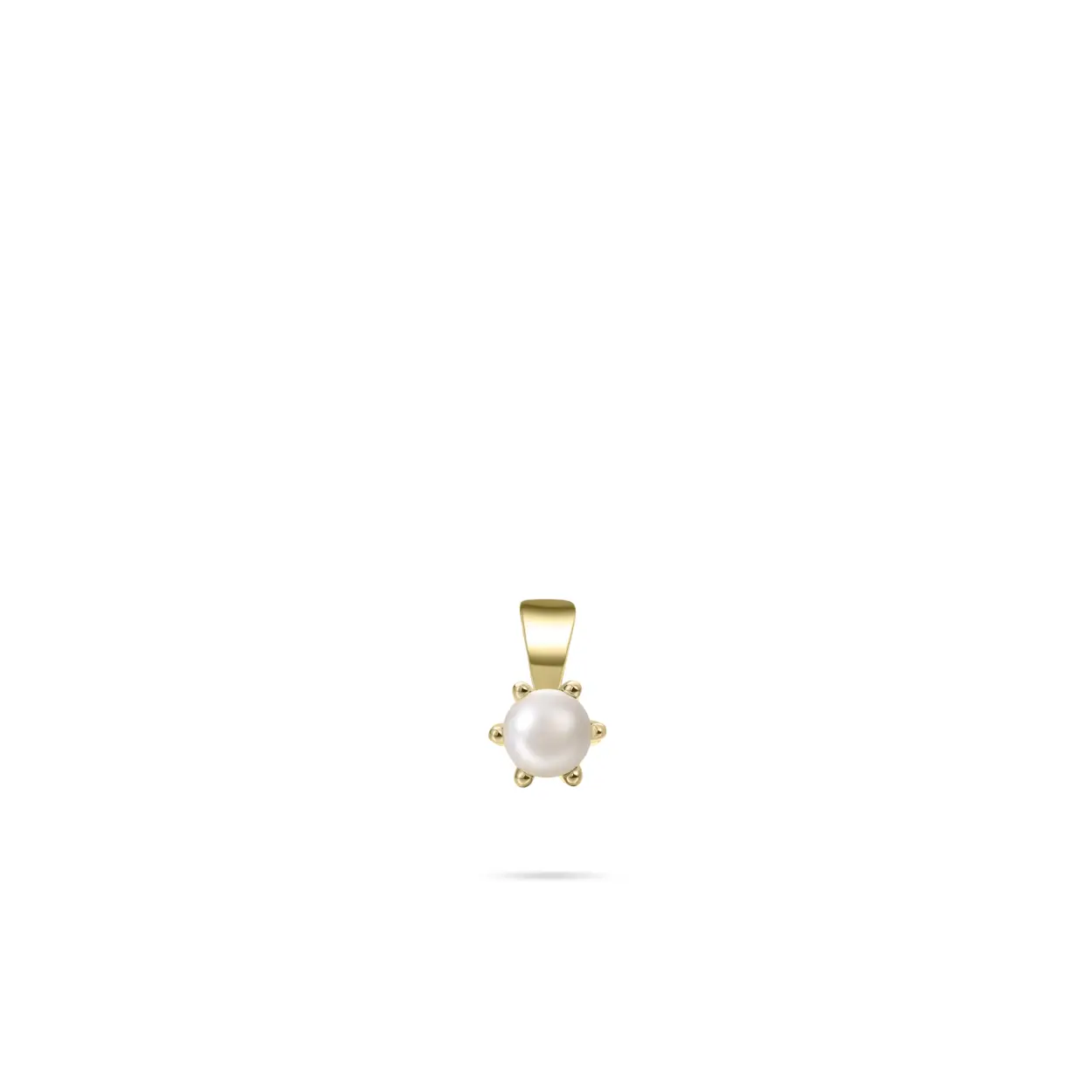 hanger goldplated op zilver met een parel 