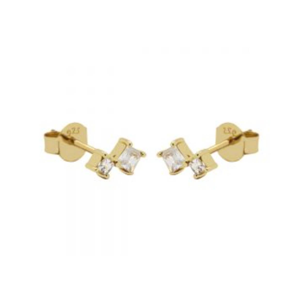 Karma Zirconia Symbols Double Squared Goldplated