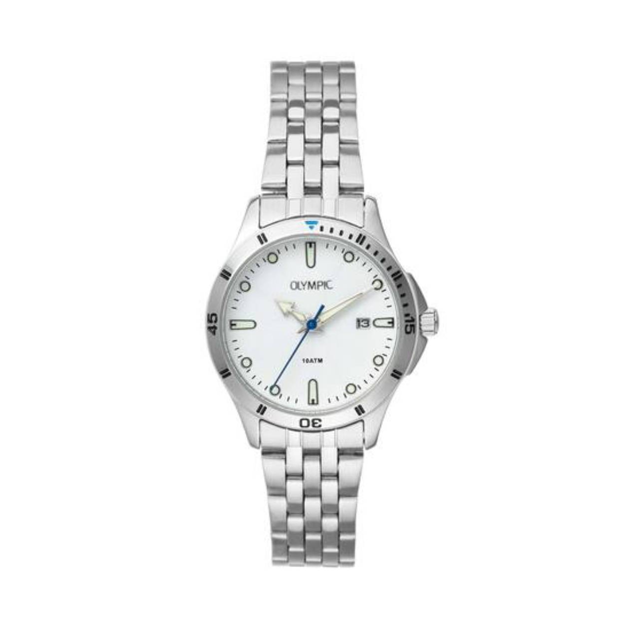 Olympic OL72DSS112 Quinn Horloge Staal 28mm 
Dit unieke Olympic horloge met artikelnummer: OL72DSS112 is een dameshorloge met een classic sportieve uitstraling. Het horloge heeft een ronde stalen kast met een witte wijzerplaat met een datum, witte strepen en stippen ingelegd met lumibrite. Aan de kast zit een stalen schakelband met vouwsluiting. Het horloge heeft een mineraalglas, een doorsnee van 28mm en is 10ATM.

Het merk:
Een mooi horloge hoeft niet duur te zijn! Het Nederlandse horlogemerk Olympic levert stoere chronografen, slimline series, digitale uurwerken en elegante dameshorloges. De prijs-kwaliteitverhouding staat bij Olympic hoog in het vaandel met prijzen die uiteenlopen van € 34,95 tot en met € 159,00.

100% Nederlands ontwerp, waterdicht en standaard 3 jaar fabrieksgarantie.

Specificaties:
- Ronde kast Ø 28mm
- Stalen horlogekast
- Witte wijzerplaat
- Stalen schakelband
- 10ATM 
- Standaard 3 jaar fabrieksgarantie
- Mineraalglas
