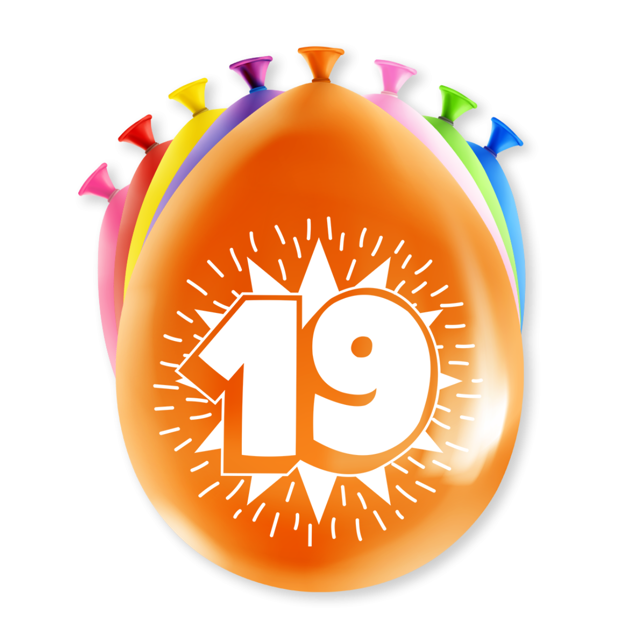 Een feestje kan niet zonder ballonnen en als u party ballonnen met 19 years koopt dan krijgt u deze in maar liefst 8 verschillende kleuren! De ballonnen zijn gemaakt van latex en zijn ongeveer 30 bij 30 centimeter groot.