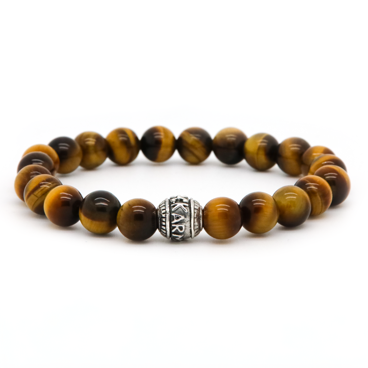Karma armband Tiger Round Bead 8MM 21cm KAR-86243-21