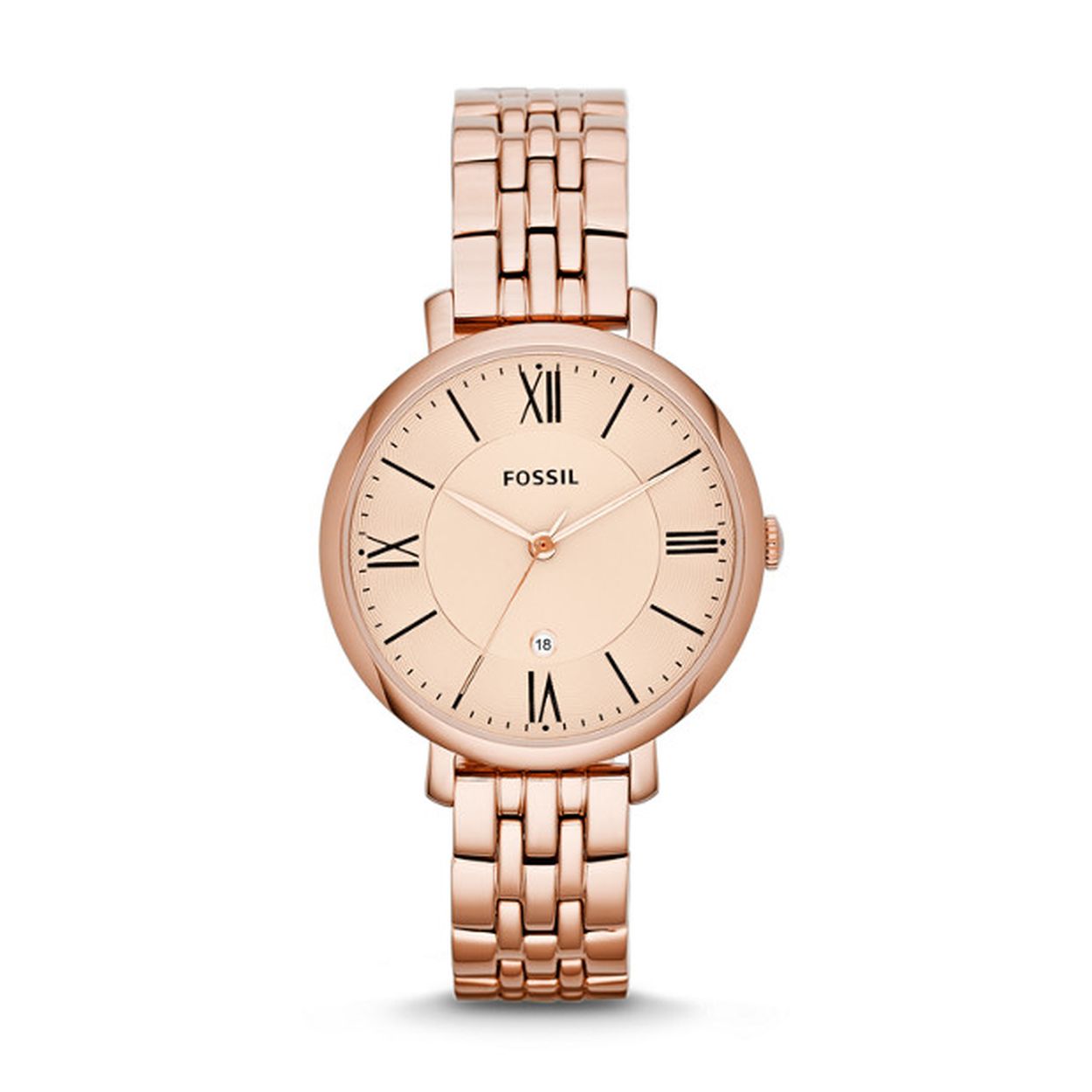 Fossil horloge ES3435 dames 
Geslacht: dames
Model: ES3435
- band metaal rose kleur
- wijzerplaat rose goud met zwarte romeinse cijfers
- luxueuze uitstraling door romeinse cijfers
- datum
- spat waterdicht: handenwassen, regen
- quartz
- maat kast 36mm (breedte) 9mm (dikte)