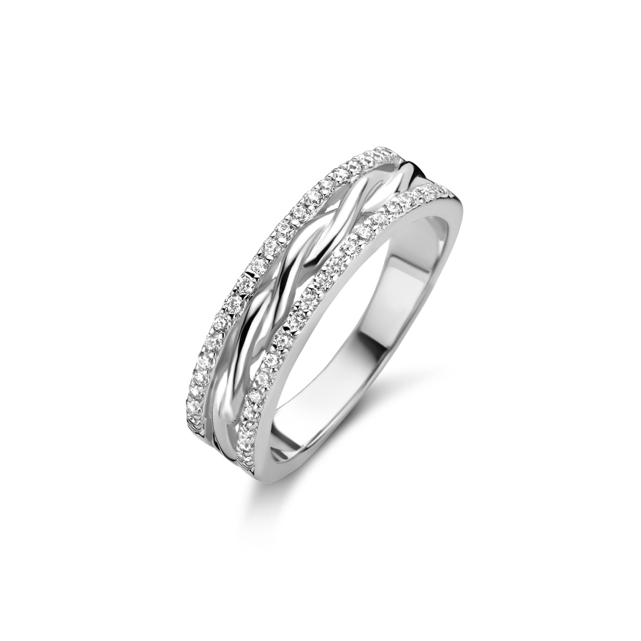 Zilveren Rosa di Luca ring met zirkonia