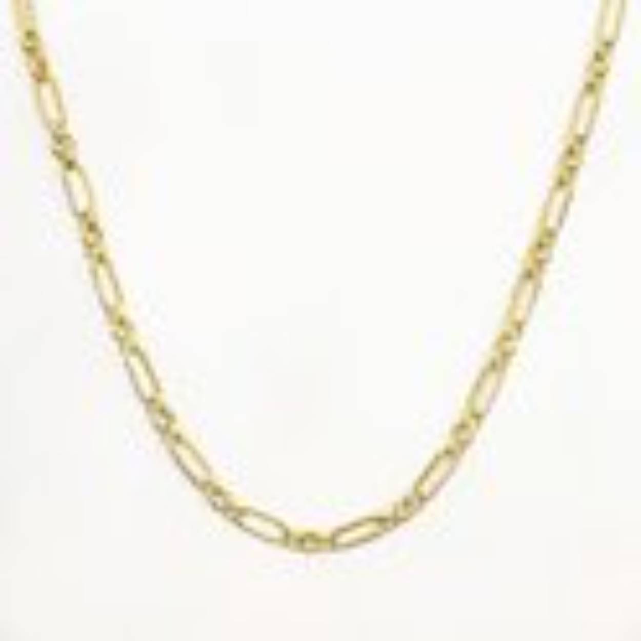 geelgoud figaroanker collier op 60 cm lengte