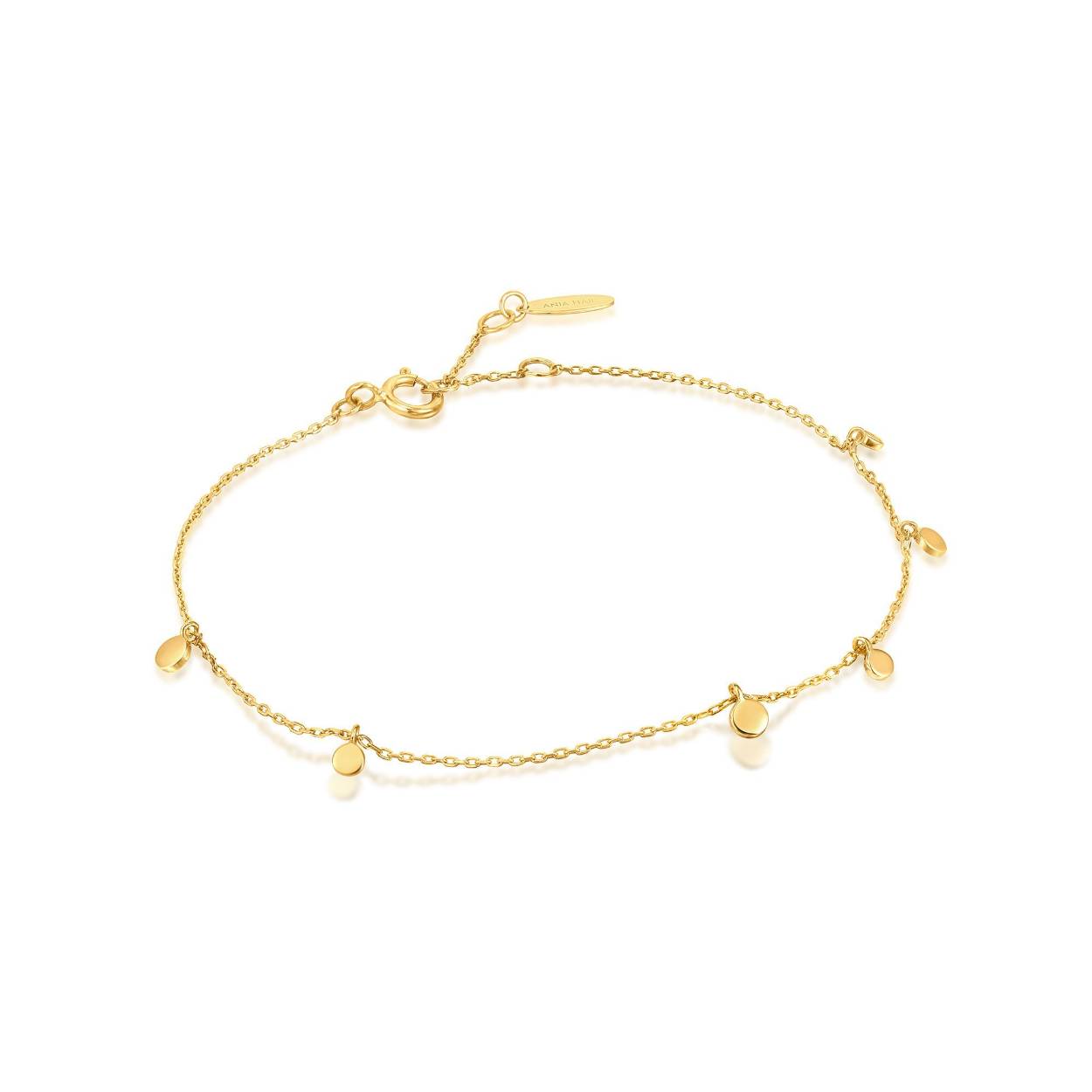Ontworpen om elke dag te dragen, deze 14kt gouden armband! De armband heeft drie verstelbare lengtes en is hierdoor eenvoudig passend te maken. Eenvoudig en stijlvol voor elke gelegenheid.

HET MERK
Ania Haie staat bekend als fashion-forward sieradenmerk en heeft een toonaangevende naam opgebouwd. Een uitstekend moment om het merk verder uit te bouwen met een 14kt massief gouden collectie: Ania Haie 14kt Gold! In lijn met Ania Haie’s streven om een duurzamer merk te worden, is de 14kt gouden collectie gemaakt van 100% gerecycled 14kt goud en bevat conflictvrije en volledig traceerbare natuurlijke diamanten en echte edelstenen, zoals witte saffieren, opalen en turquoise.

SPECIFICATIES
- 14kt Gold Mixed Disc Bracelet
- Armband
- 14kt goud
- Lengte verstelbaar: 16,5 - 18,5cm
- AH BAU001-05YG