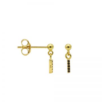 Hanging Symbols Black Zirconia Tube Goldplated