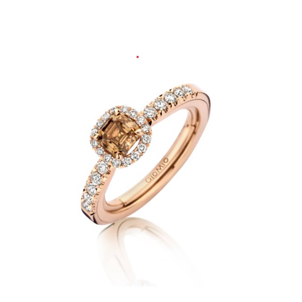 Roségouden ring met druksysteem welke tot 4 maten kan aanpassen.