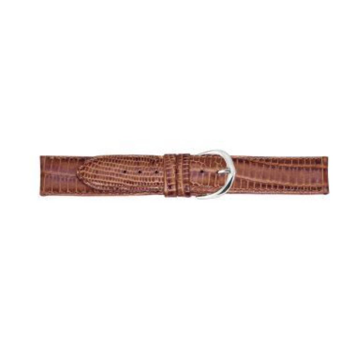 Horlogeband leder 12mm reptielprint bruin