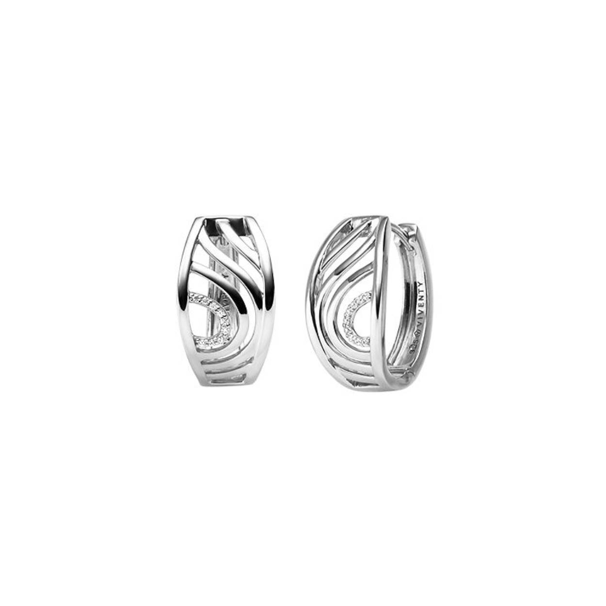 Prachtige zilveren oorsieraden van Viventy met zirkonia.