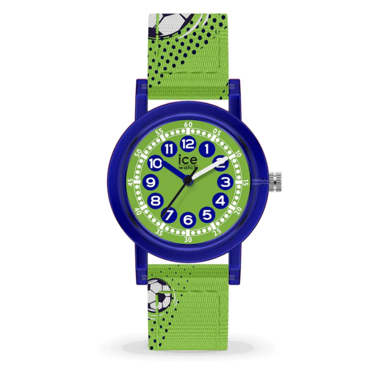 Ontdek ICE learning, het horloge dat is ontworpen om je kind te helpen de tijd te leren zien met stijl en gemak. Met zijn groene kleur en voetbal motieven is dit horloge het perfecte accessoire voor jonge voetballers. Gemakkelijk af te lezen en leuk om te dragen, ICE learning begeleidt het dagelijkse leren van je kind op een vrolijke en modieuze manier