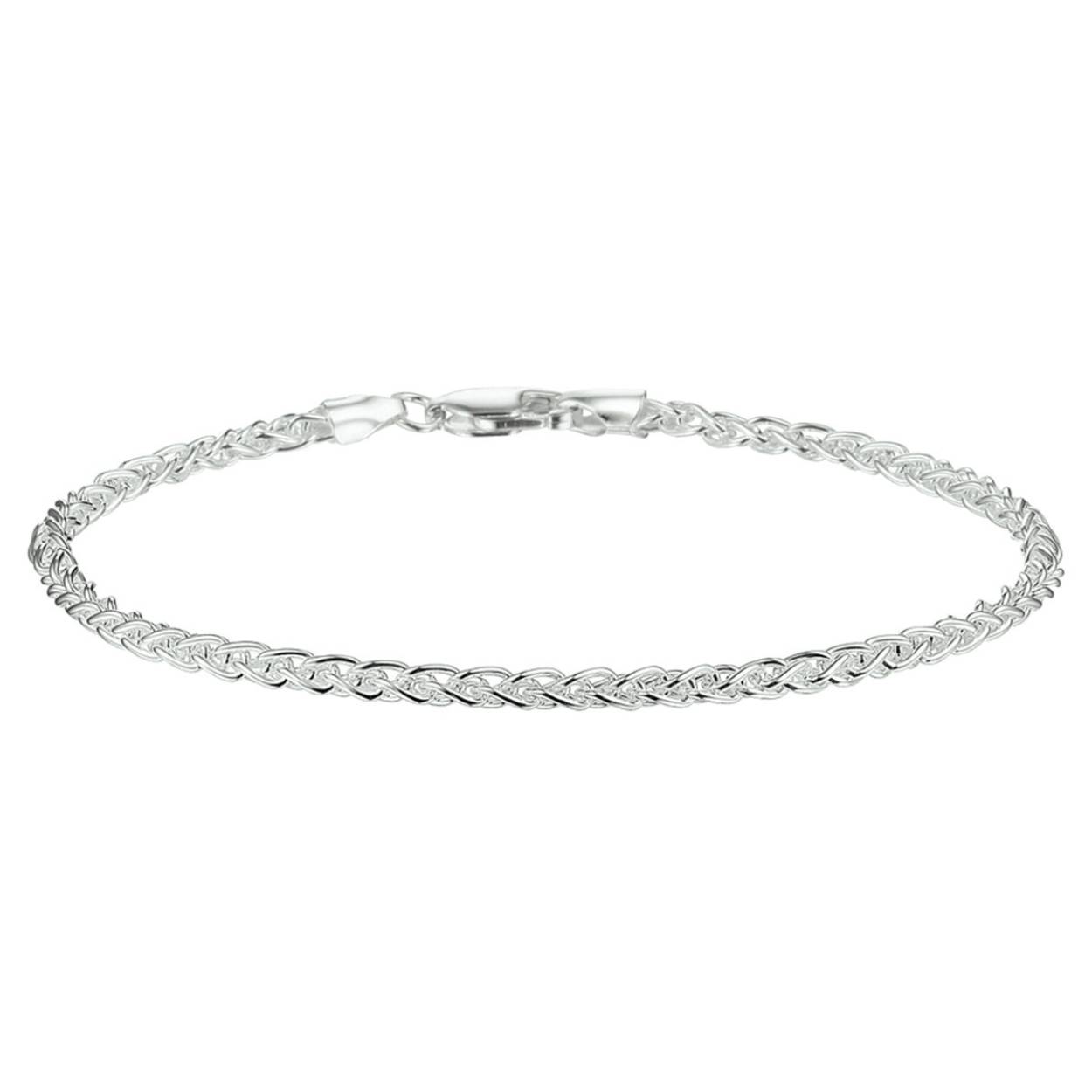 Zilveren armband vossestaartschakel van 2,5mm.