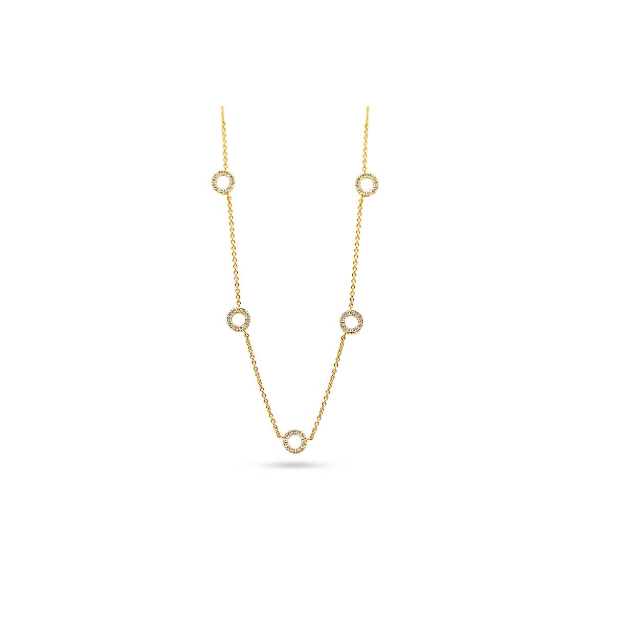 Geelgouden ketting 18Kt met diamant 0.14ct