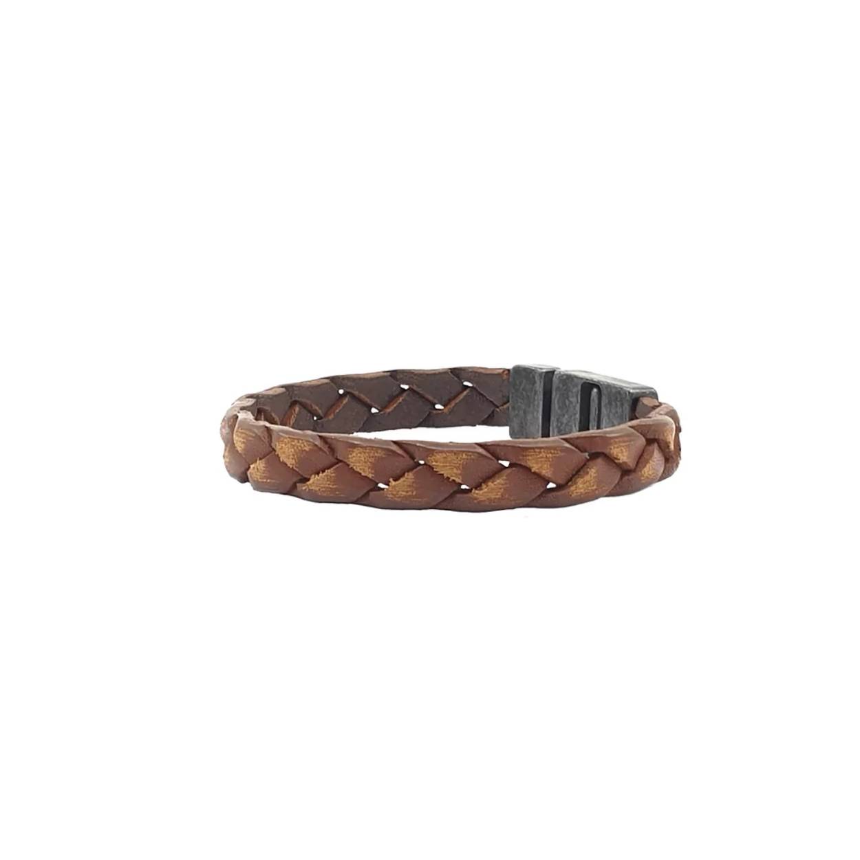 Stoeren armband met vintage look in maat 22 met een vintage black slot