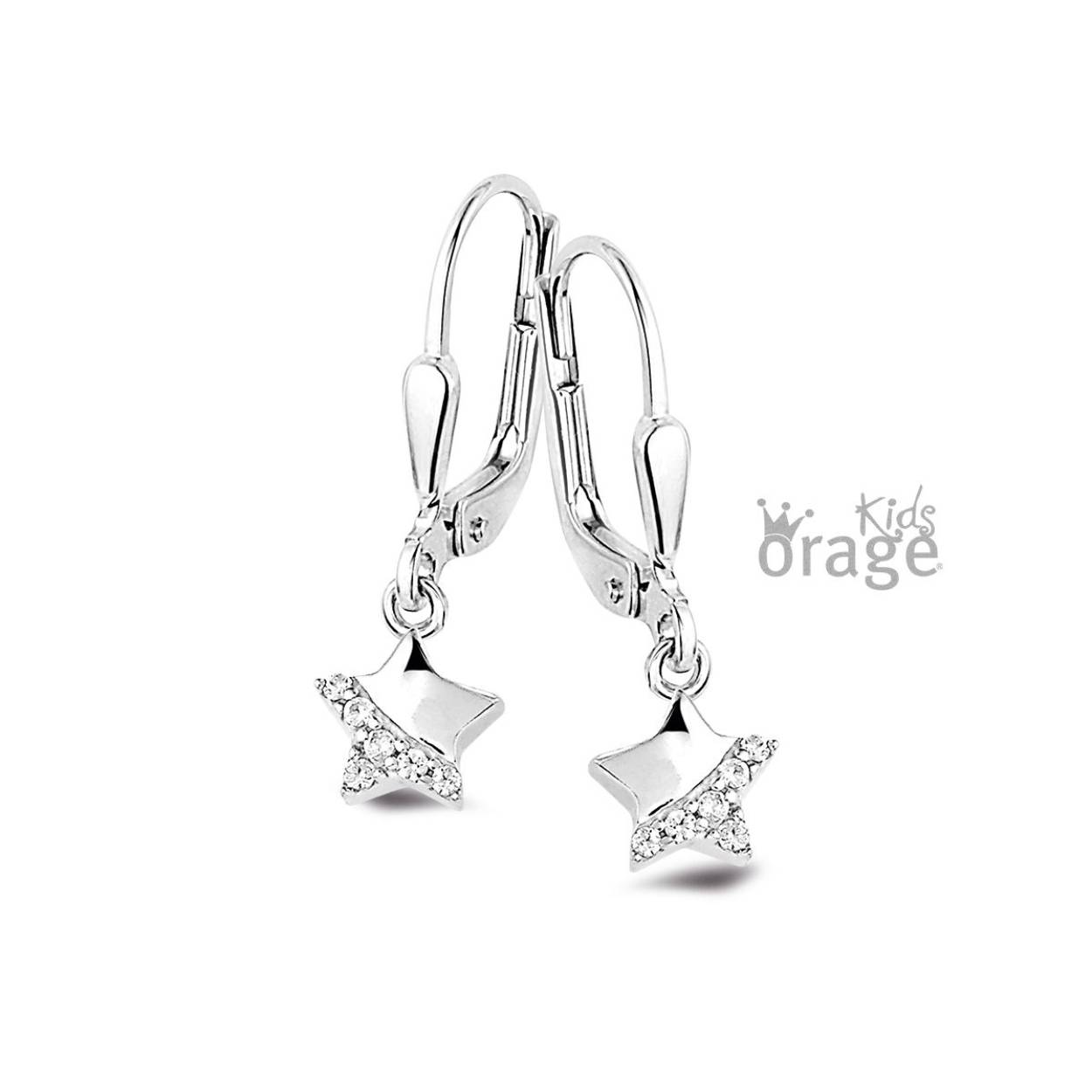 Orage Kids oorhangers ster zilver 