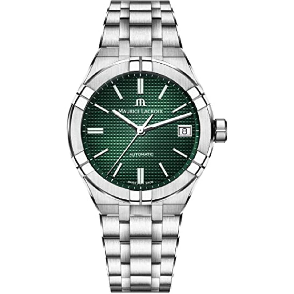 Het horloge wordt geleverd met 2 horloge banden een luxe Schakelband en een groene Rubber band. De banden kunt u zelf thuis eenvoudig verwisselen.