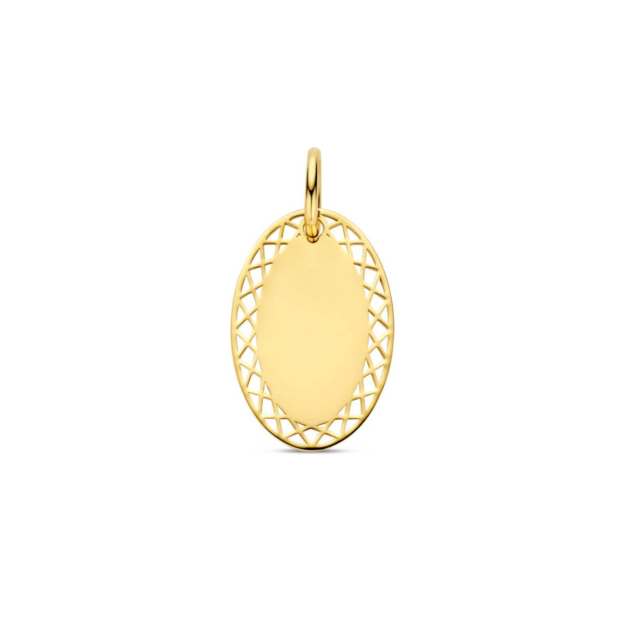 14K geelgouden graveerhanger, afmeting 12x22mm
