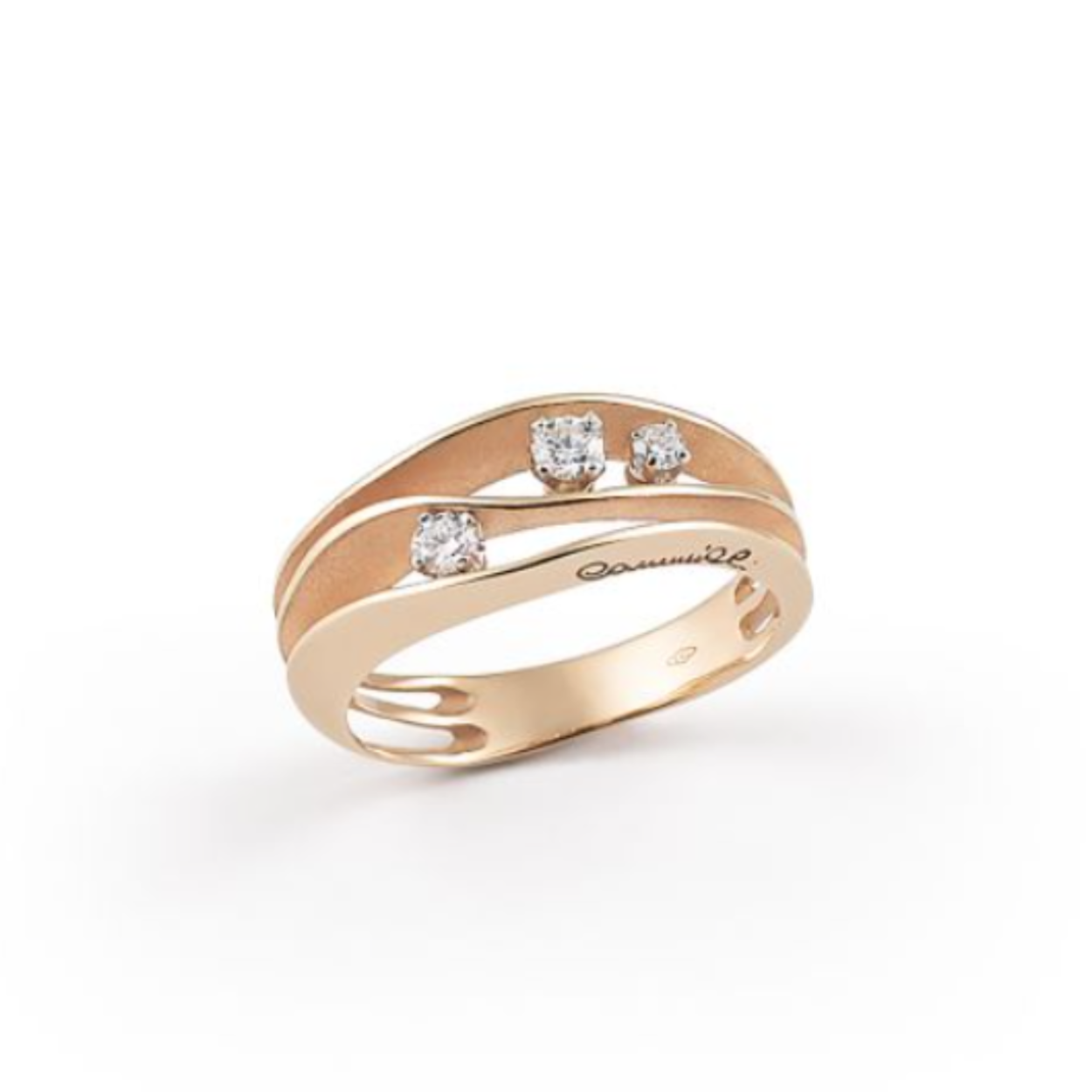 Dune Series Ring, 18Kt Orange Apricot Gold met diamanten 0.19ct