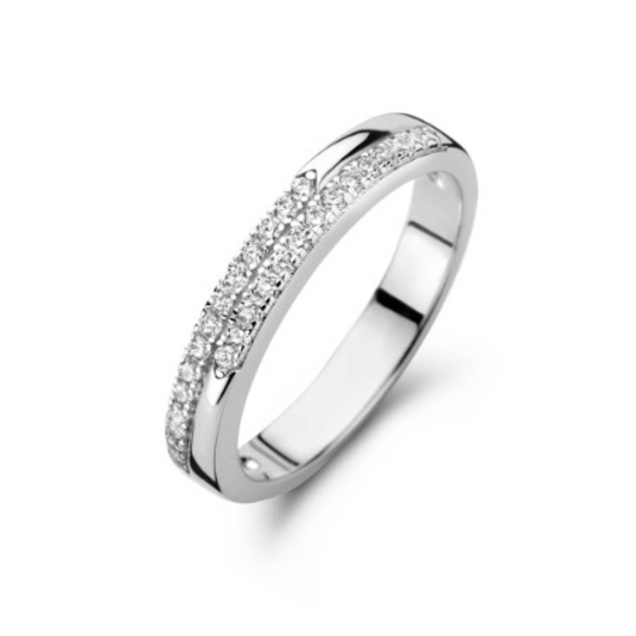 Zilveren ring maat 56 (17.75) met zirkonia