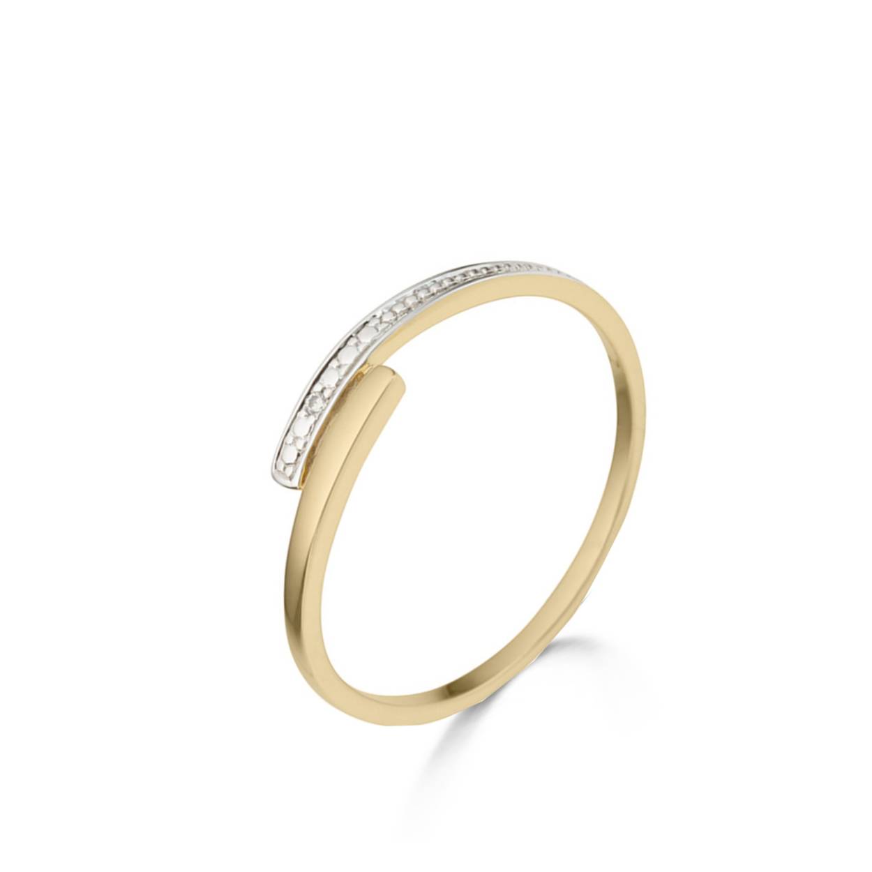 Naiomy Gold open ring geel & wit goud 18k
Diamant, briljant slijpsel 0.005ct