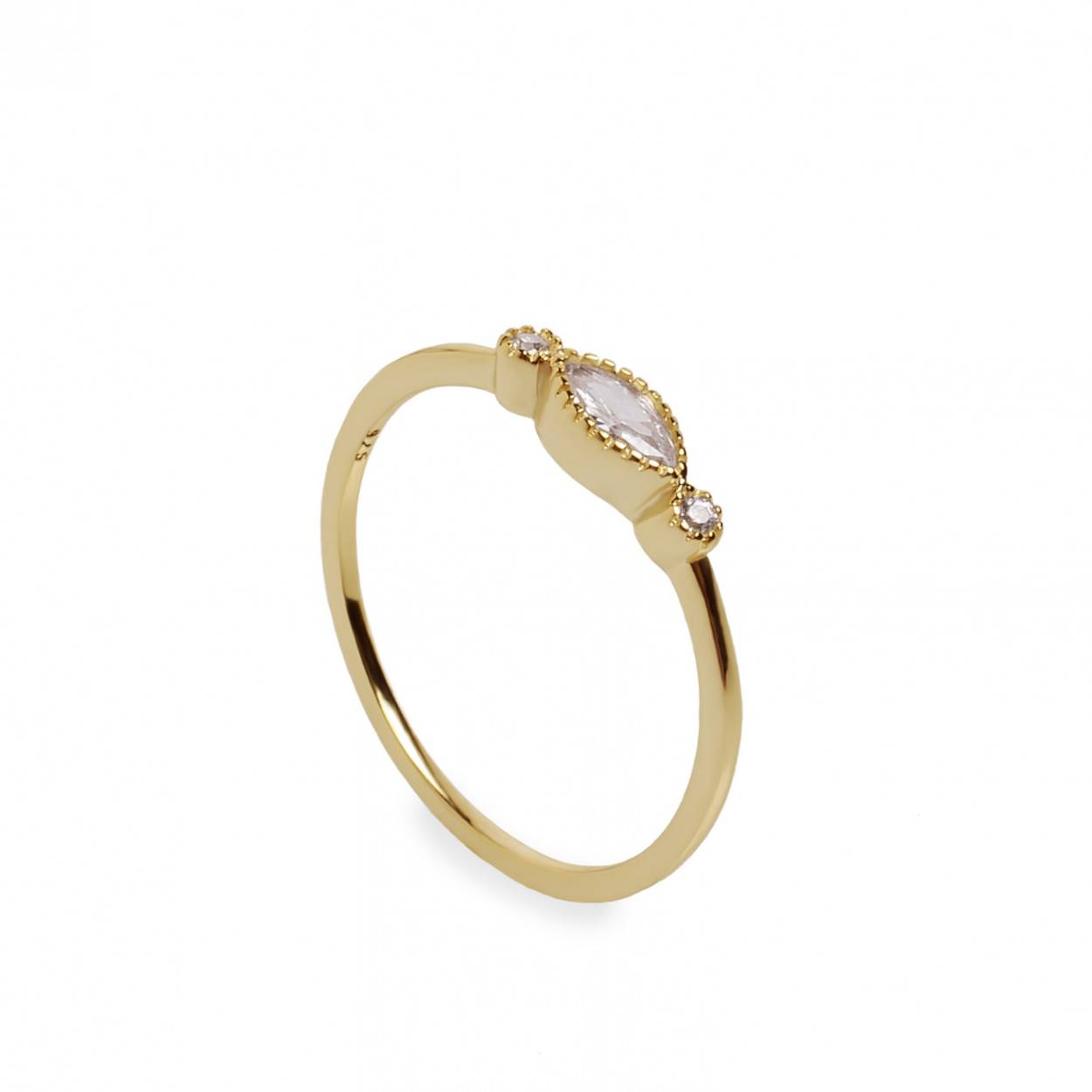 Zilveren ring met zirkonia in  minimalistisch design