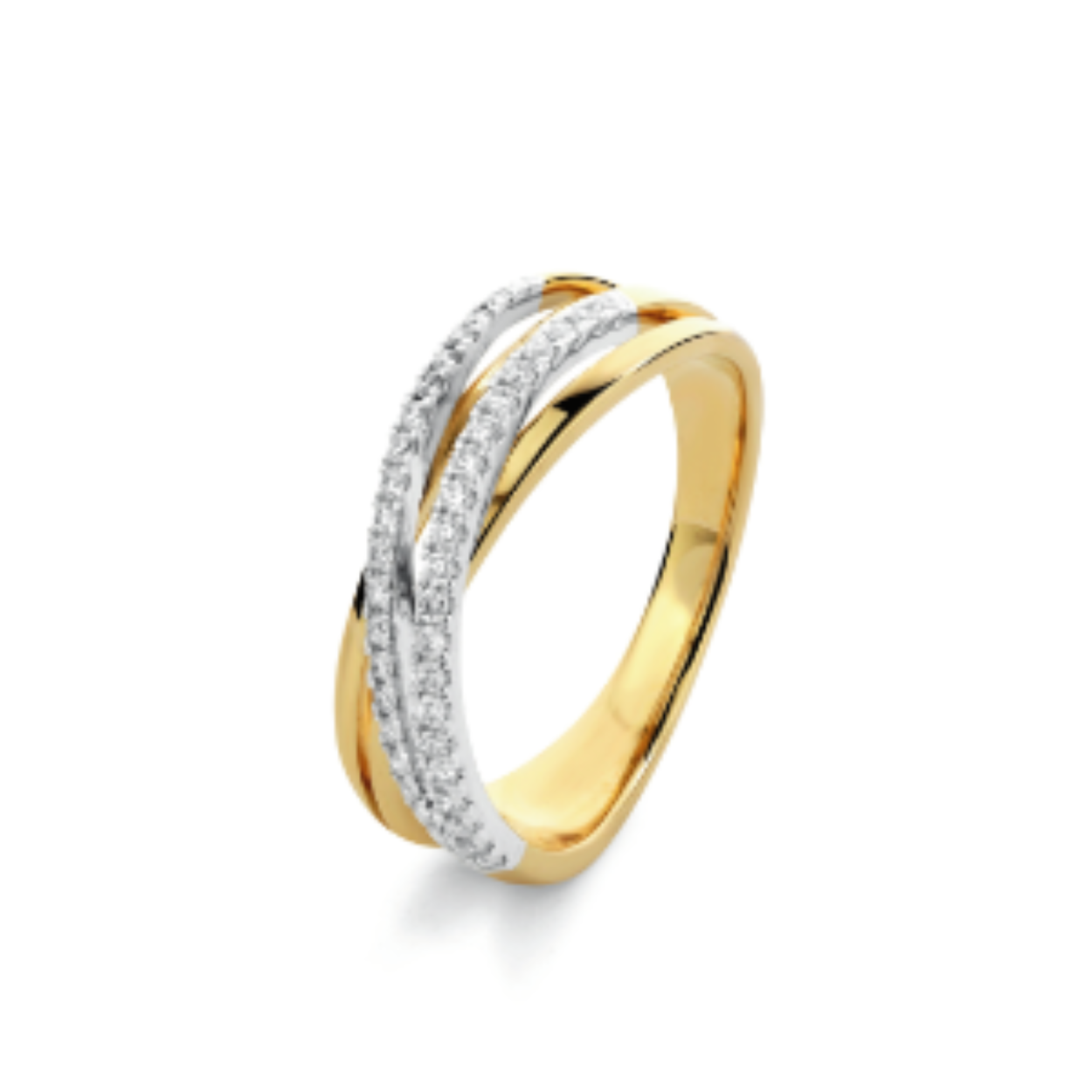14k gouden ring met 42 briljant geslepen diamanten 0.25ct GH/Si1
