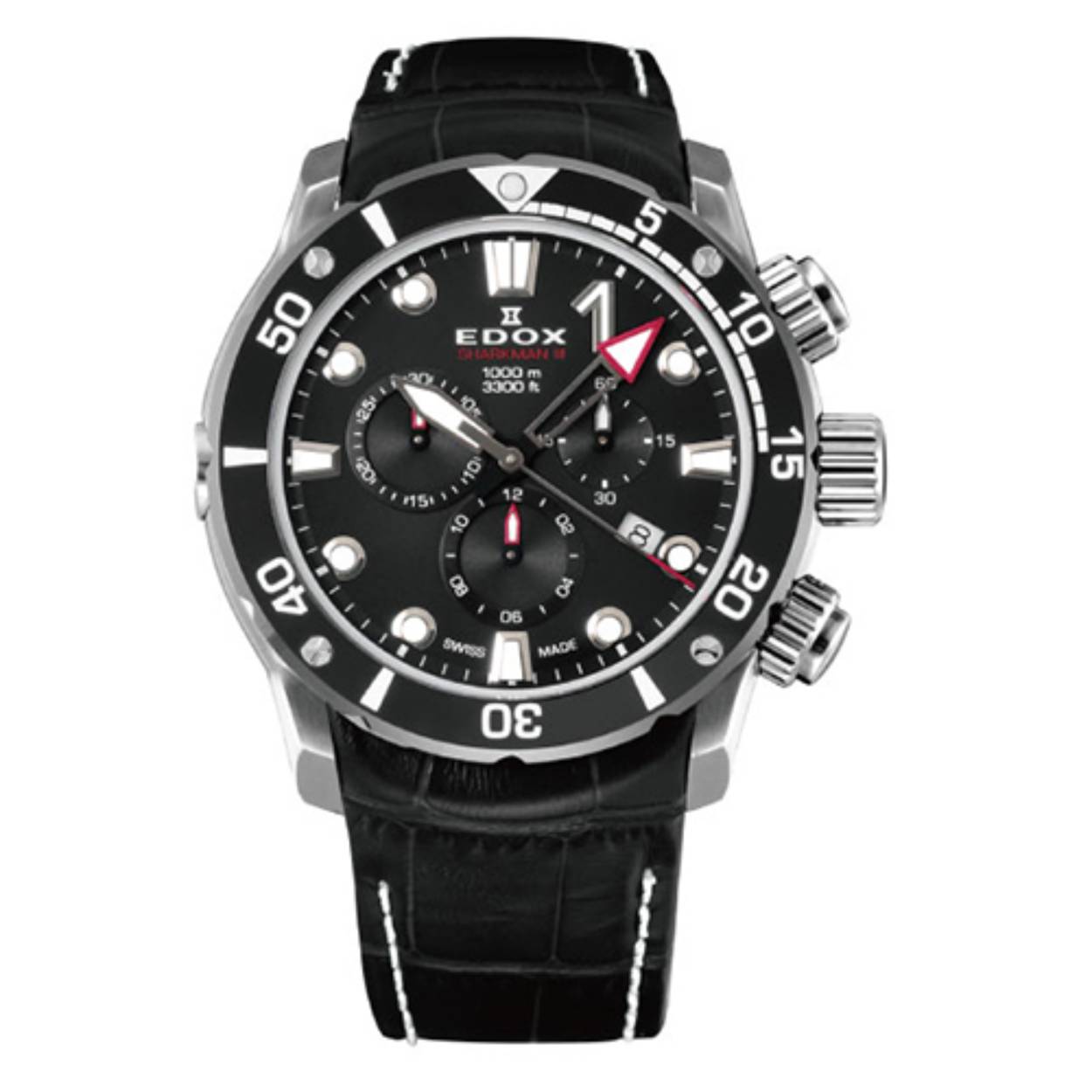 Edox horloge, CO-1 Sharkman III Lim. Ed. zwart