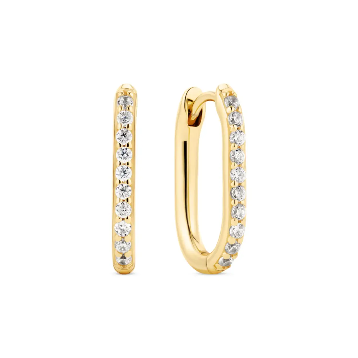 EARRINGS CAPRIANA 18K GOLD PLATED, WITH WHITE ZIRCONIA.