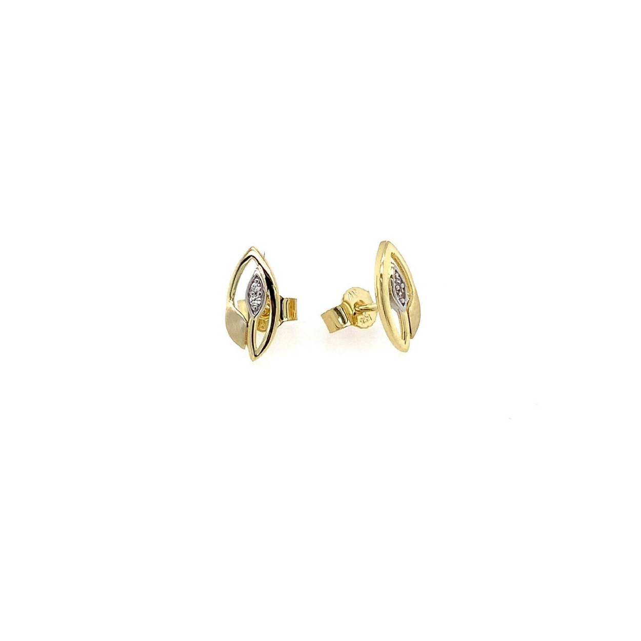 14k oorsteker met zirkonia