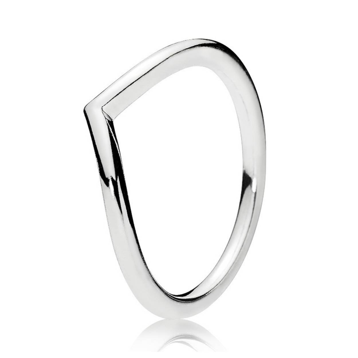 Pandora V-ring zilver glad