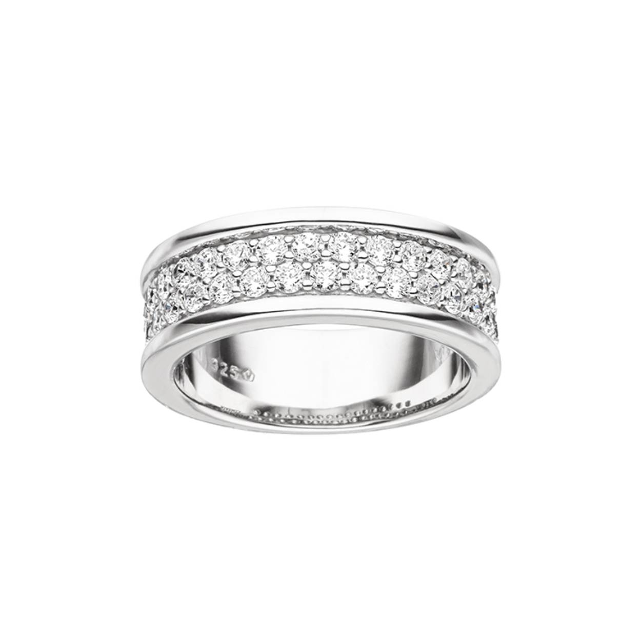Prachtige gerhodineerde zilveren ring met zirconia stenen van het merk Viveny. De maat van de ring is 56 (17 3/4). Heeft u een andere maat, neem dan gerust contact met ons op.