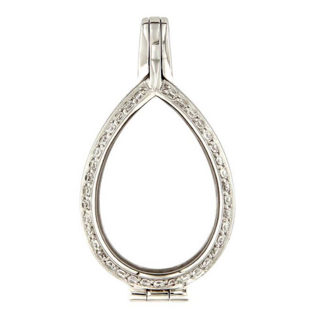 Goccia medaillon met zirkonia